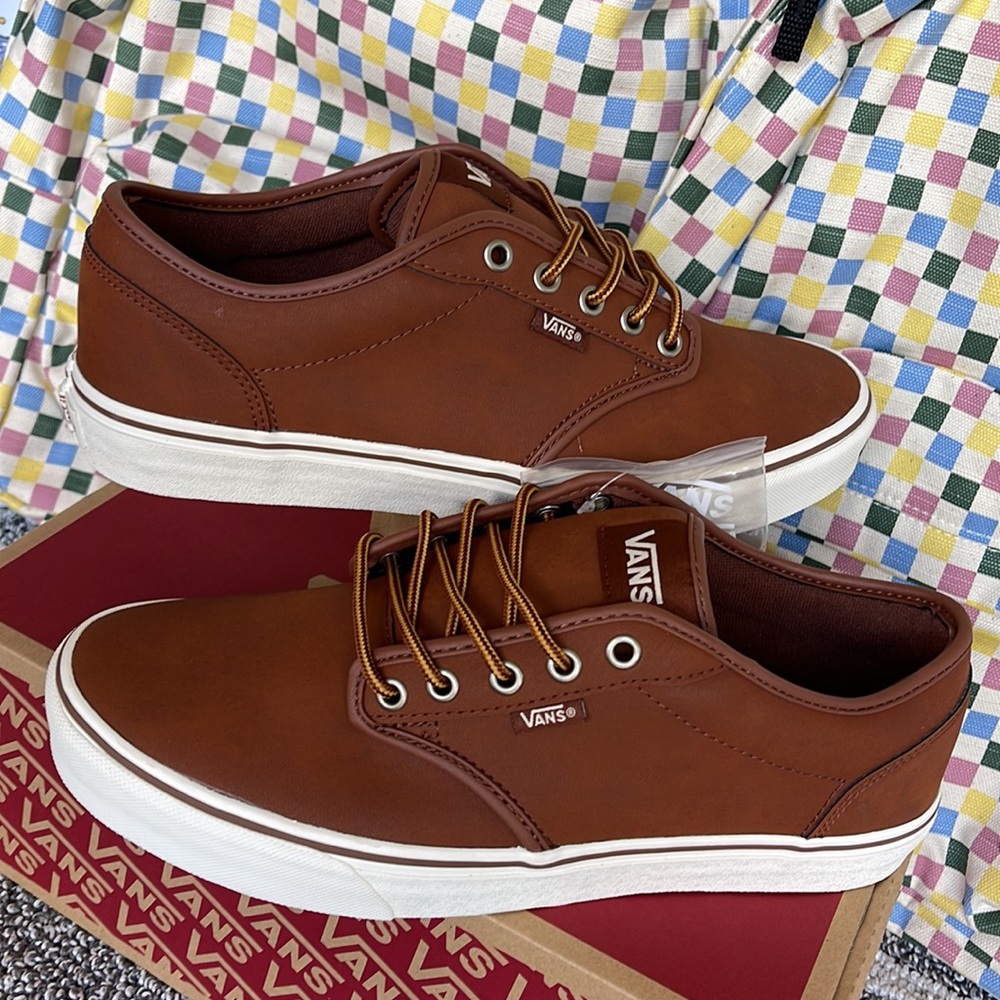 Vans Men’s Atwood (Leather)Brown/Marshmallow VN0A327LLYV Sneakers - Picture 13 of 16
